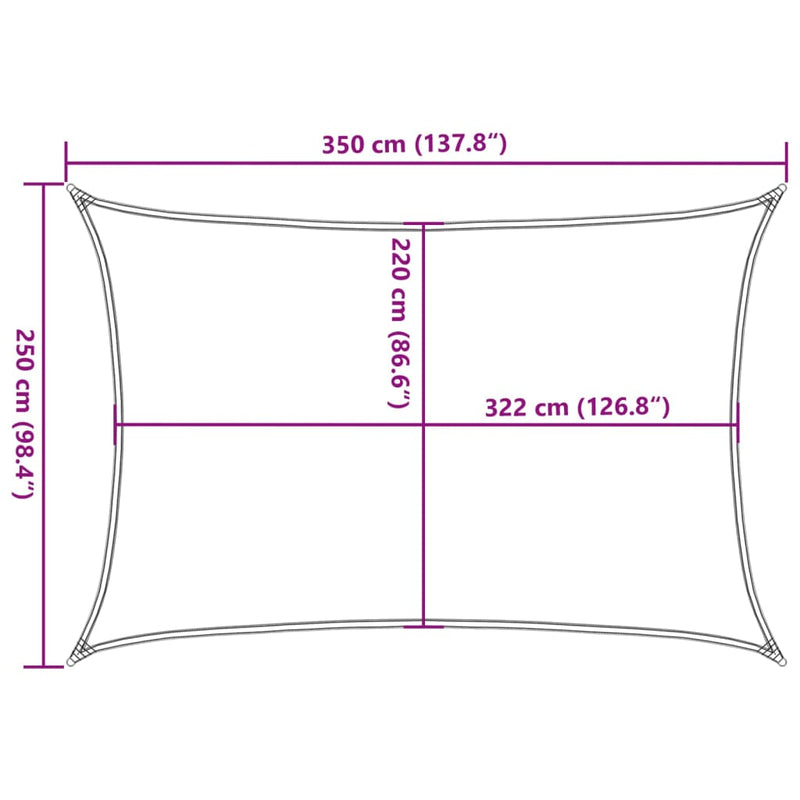 vidaXL világosszürke 100% poliészter oxford szövet napvitorla 3,5x2,5m