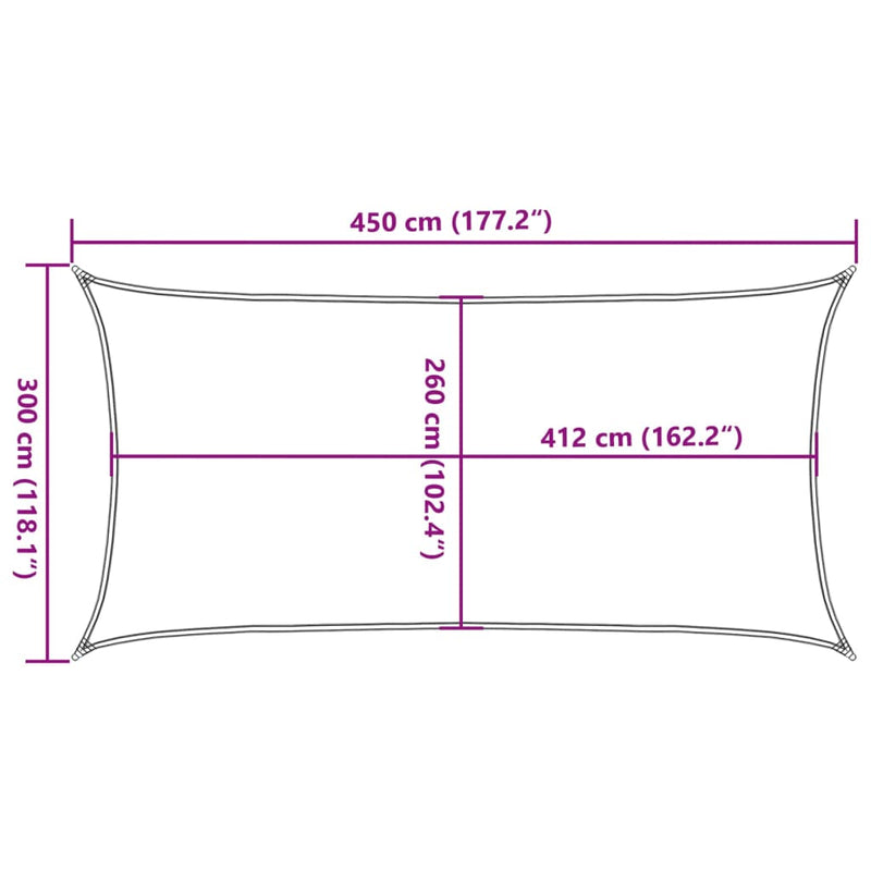 vidaXL világosszürke 100% poliészter oxford szövet napvitorla 4,5x3 m