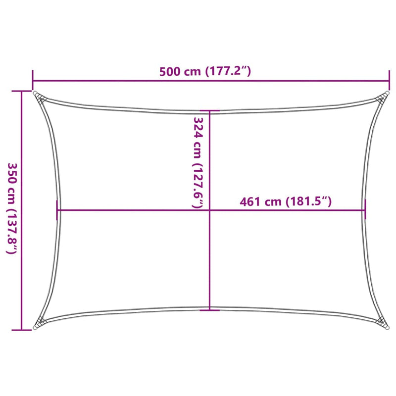 vidaXL világosszürke 100% poliészter oxford szövet napvitorla 5x3,5 m