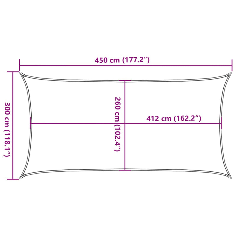 vidaXL homokszínű 100% oxford szövet napvitorla 4,5x3 m