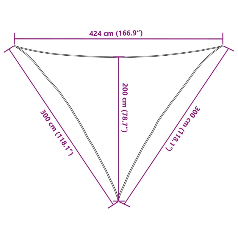 vidaXL 100% poliészter oxford szövet napvitorla 3x3x4,24 m