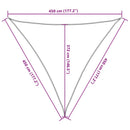 vidaXL szürke 100% poliészter oxford szövet napvitorla 4,5x4,5x4,5 m