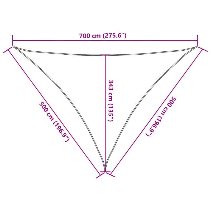 vidaXL homokszínű 100% oxford szövet napvitorla 7x5x5 m