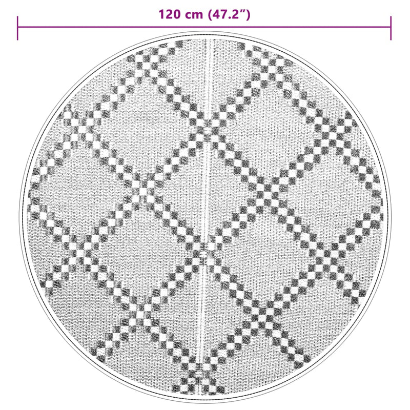 vidaXL kültéri szőnyeg ARAKIL barna Ø120 cm PP