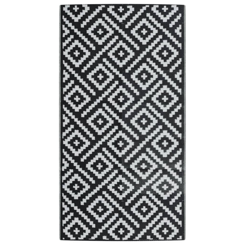 vidaXL kültéri szőnyeg ARAKIL fekete-fehér 80x150 cm PP