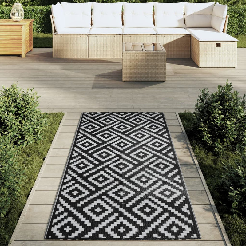 vidaXL kültéri szőnyeg ARAKIL fekete-fehér 80x150 cm PP