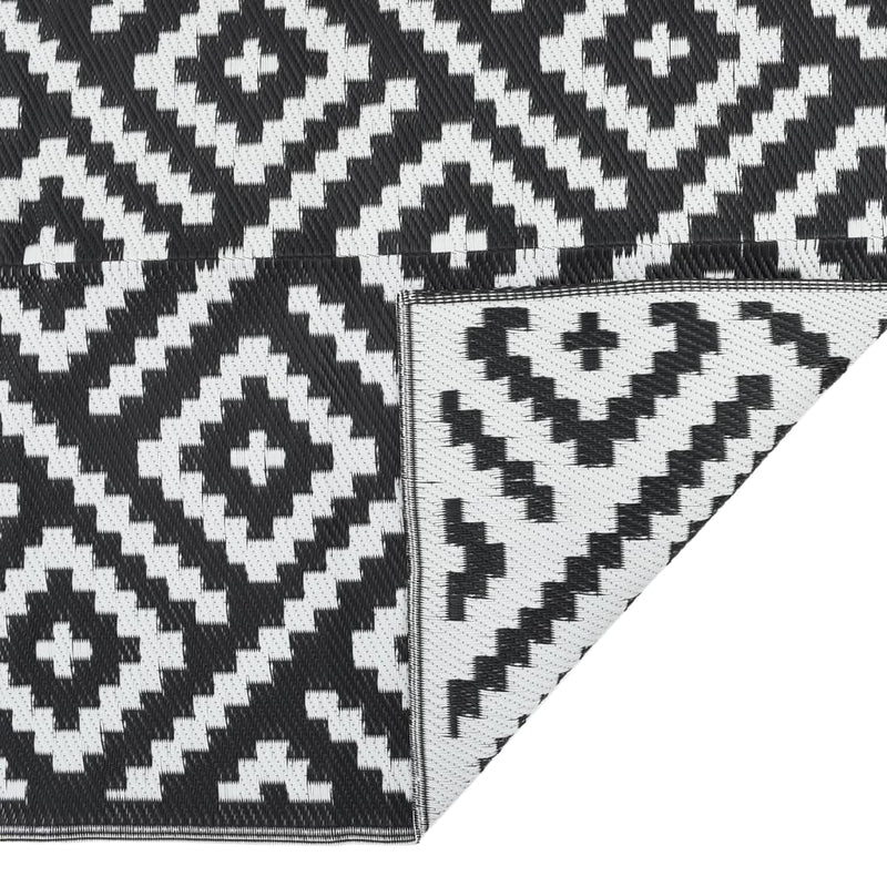 vidaXL kültéri szőnyeg ARAKIL fekete-fehér 80x150 cm PP