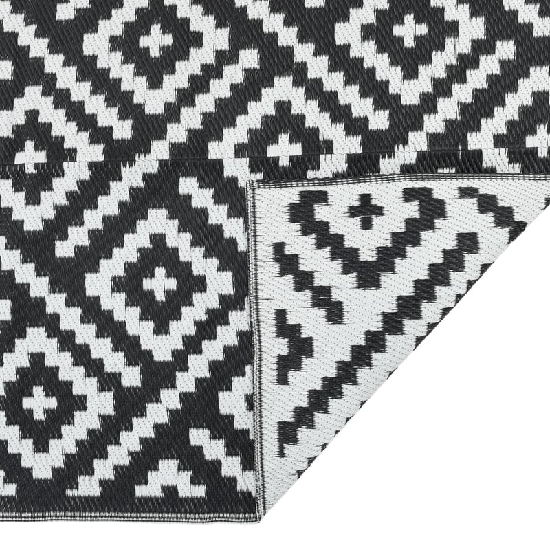 vidaXL kültéri szőnyeg ARAKIL fehér és fekete 140x200 cm PP