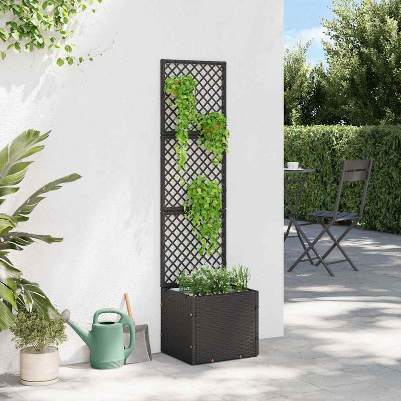 vidaXL Növénytartó Fekete 35 x 30 x 135 cm Fém