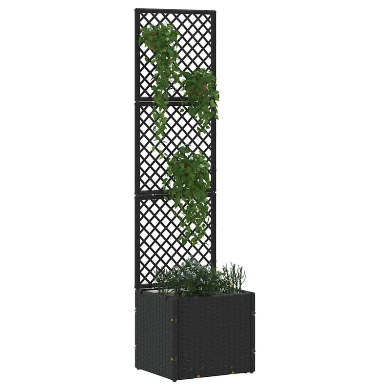 vidaXL Növénytartó Fekete 35 x 30 x 135 cm Fém