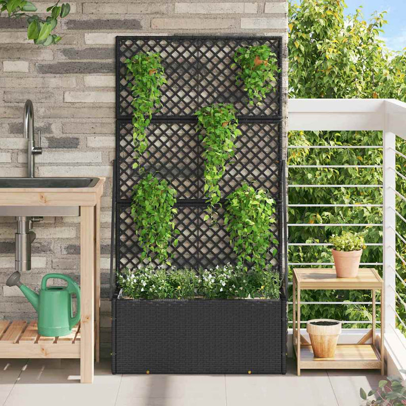 vidaXL Növénytartó Fekete 70 x 30 x 135 cm Fém