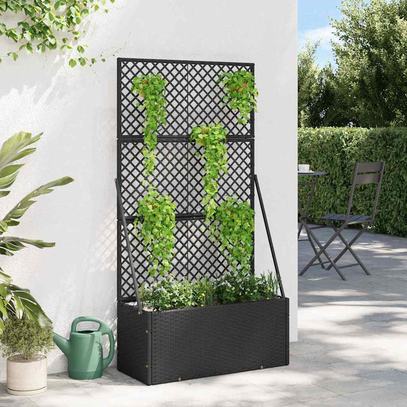 vidaXL Növénytartó Fekete 70 x 30 x 135 cm Fém