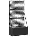 vidaXL Kertifuttató virágágyás Fekete 70 x 30 x 135 cm Fém
