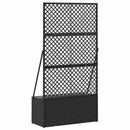 vidaXL Kertifuttató virágágyás Fekete 70 x 30 x 135 cm Fém