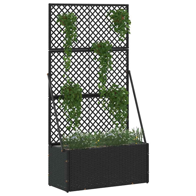 vidaXL Növénytartó Fekete 70 x 30 x 135 cm Fém