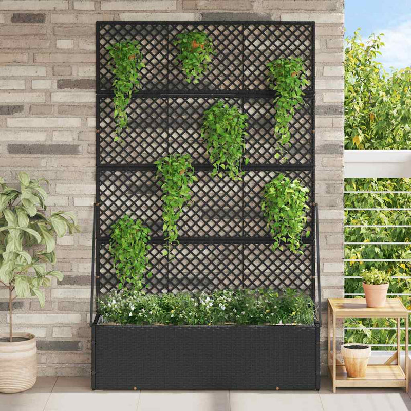 vidaXL Növénytartó Fekete 105 x 30 x 170 cm Fém