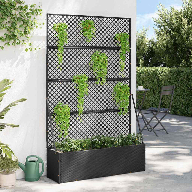 vidaXL Növénytartó Fekete 105 x 30 x 170 cm Fém