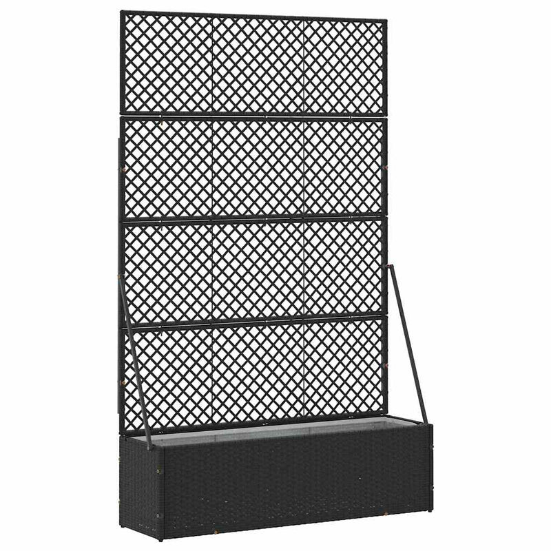 vidaXL Növénytartó Fekete 105 x 30 x 170 cm Fém