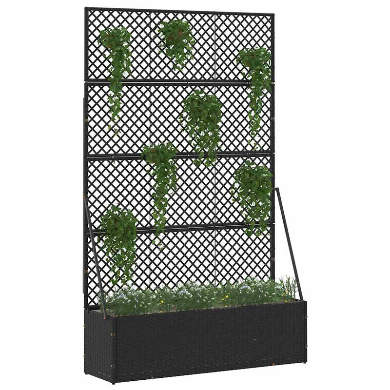 vidaXL Növénytartó Fekete 105 x 30 x 170 cm Fém