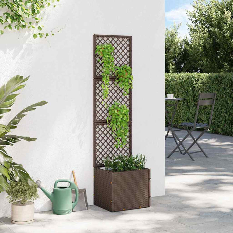 vidaXL Növénytartó Barna 35 x 30 x 135 cm Fém