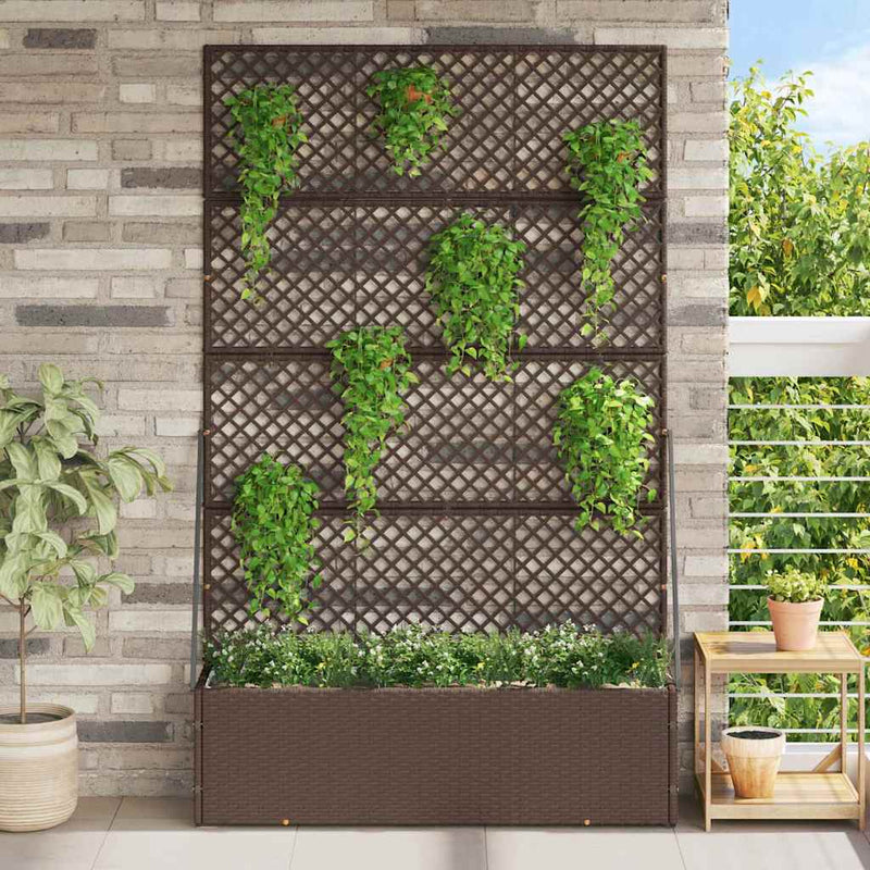 vidaXL Növénytartó Barna 105 x 30 x 170 cm Fém