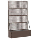 vidaXL Kertifuttató virágágyás Barna 105 x 30 x 170 cm Fém