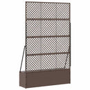 vidaXL Kertifuttató virágágyás Barna 105 x 30 x 170 cm Fém
