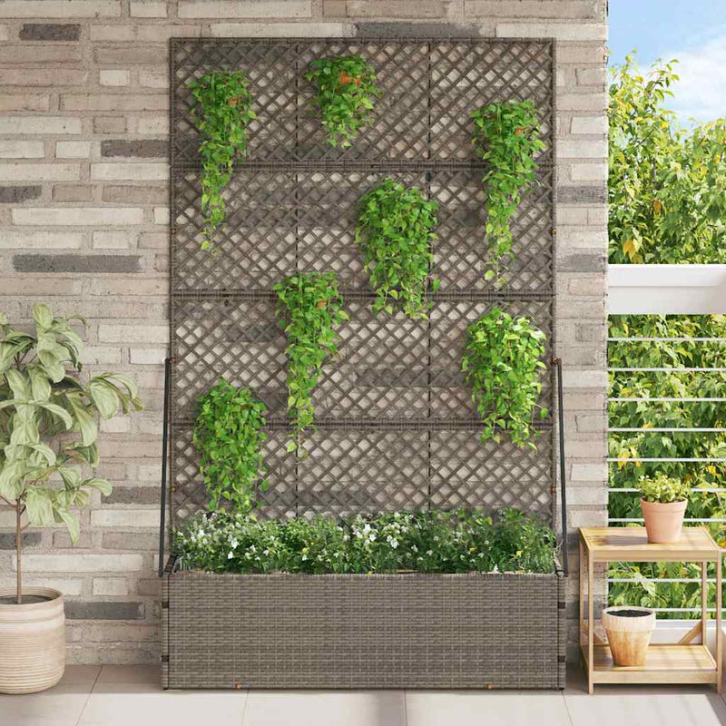 vidaXL Növénytartó Szürke 105 x 30 x 170 cm Fém