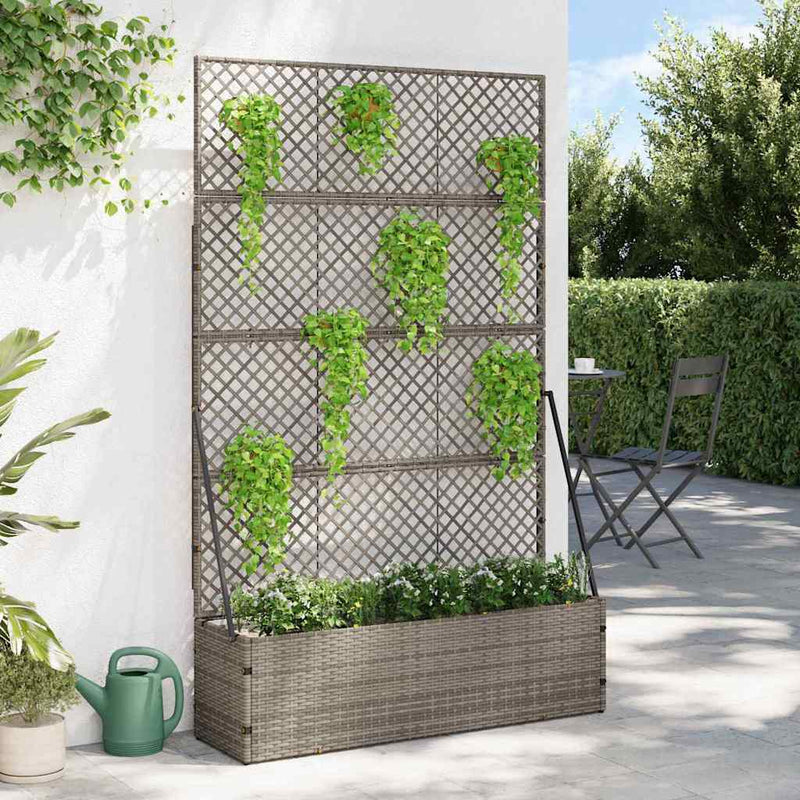 vidaXL Növénytartó Szürke 105 x 30 x 170 cm Fém
