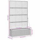 vidaXL Növénytartó Szürke 105 x 30 x 170 cm Fém