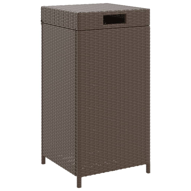 vidaXL barna polyrattan szemeteskuka 40 x 40 x 80 cm