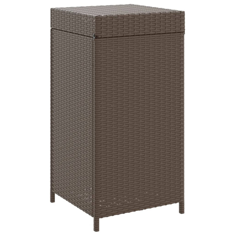 vidaXL barna polyrattan szemeteskuka 40 x 40 x 80 cm