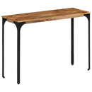 vidaXL barna tömör mangófa és vas konzolasztal 110 x 35 x 76 cm