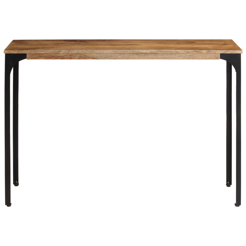 vidaXL barna tömör mangófa és vas konzolasztal 110 x 35 x 76 cm