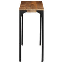 vidaXL barna tömör mangófa és vas konzolasztal 110 x 35 x 76 cm