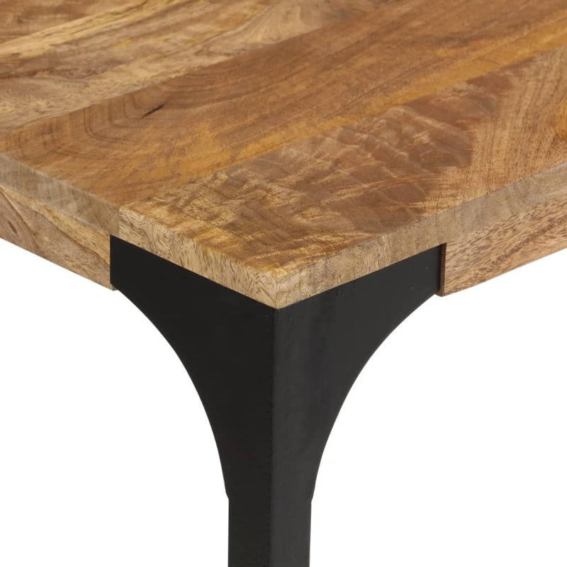 vidaXL barna tömör mangófa és vas konzolasztal 110 x 35 x 76 cm