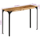 vidaXL barna tömör mangófa és vas konzolasztal 110 x 35 x 76 cm