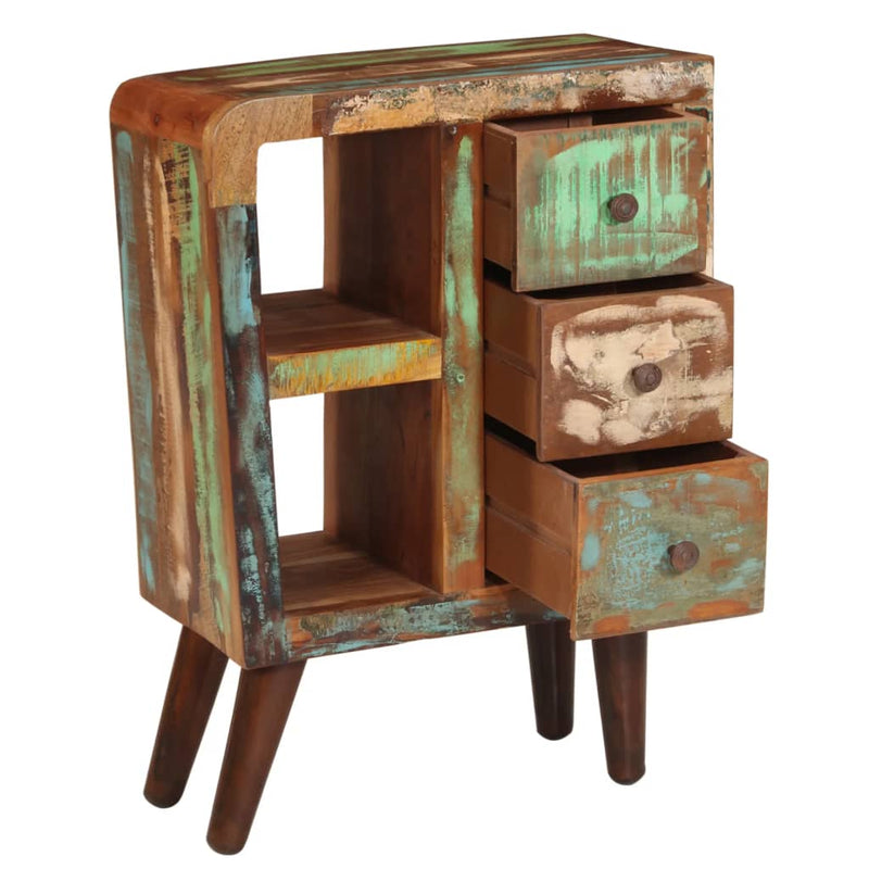 vidaXL tömör újrahasznosított fa tálalószekrény 55 x 30 x 80 cm