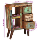 vidaXL tömör újrahasznosított fa tálalószekrény 55 x 30 x 80 cm