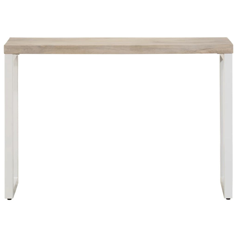 vidaXL barna tömör mangófa és vas konzolasztal 110 x 35 x 76 cm