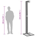 vidaXL fekete polyrattan és akácfa kültéri zuhanyzó 50 x 55 x 224 cm