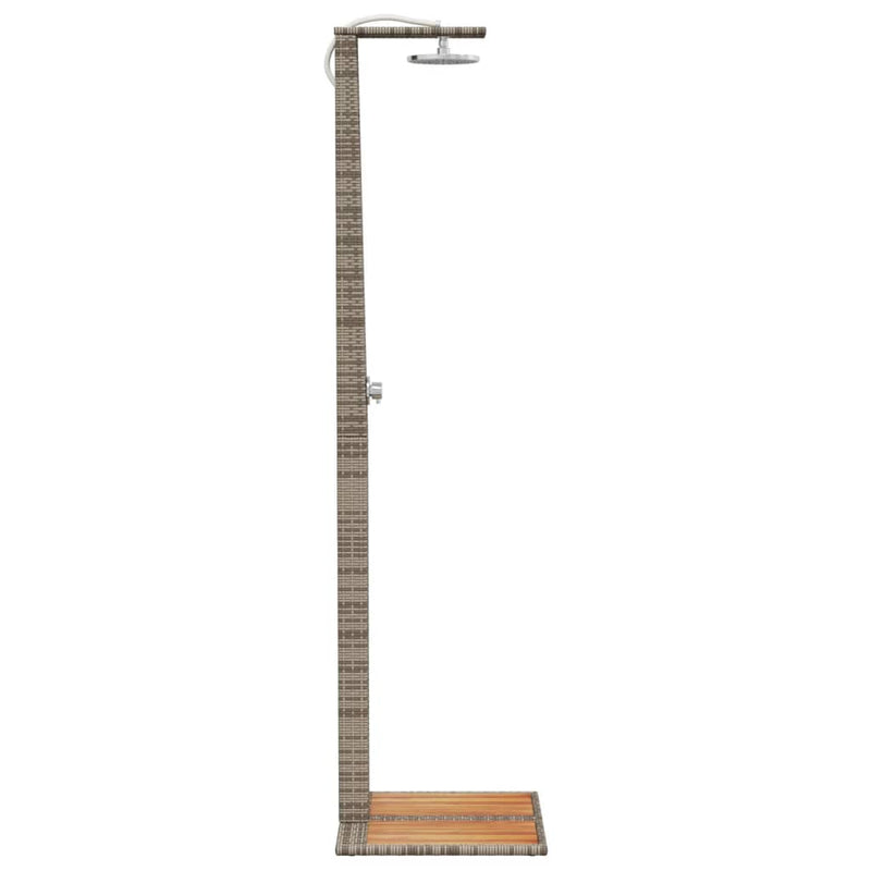 vidaXL szürke polyrattan és akácfa kültéri zuhanyzó 50 x 55 x 224 cm