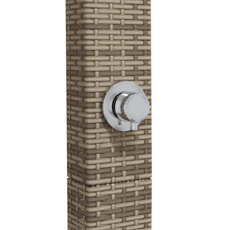 vidaXL szürke polyrattan és akácfa kültéri zuhanyzó 50 x 55 x 224 cm