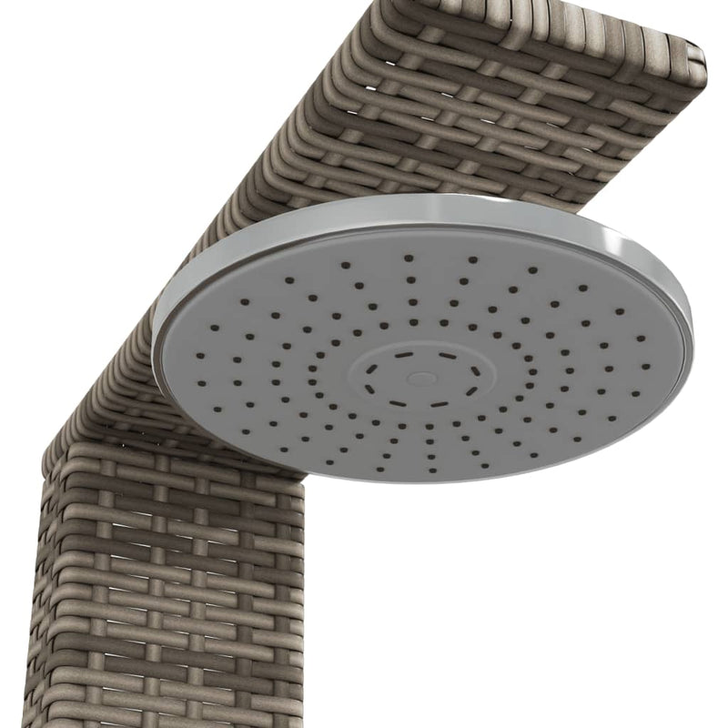 vidaXL szürke polyrattan és akácfa kültéri zuhanyzó 50 x 55 x 224 cm
