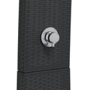 vidaXL fekete polyrattan és akácfa kültéri zuhanyzó 55 x 60 x 224 cm