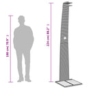 vidaXL fekete polyrattan és akácfa kültéri zuhanyzó 55 x 60 x 224 cm