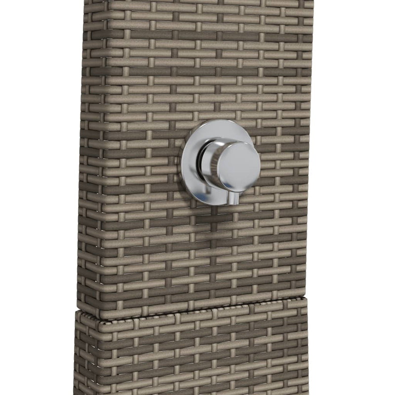 vidaXL szürke polyrattan és akácfa kültéri zuhanyzó 55 x 60 x 224 cm
