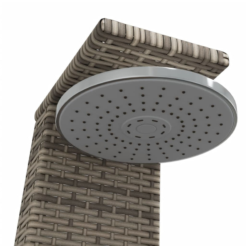 vidaXL szürke polyrattan és akácfa kültéri zuhanyzó 55 x 60 x 224 cm