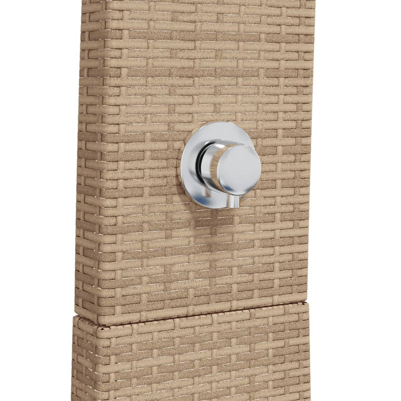 vidaXL bézs polyrattan és akácfa kültéri zuhanyzó 55 x 60 x 224 cm