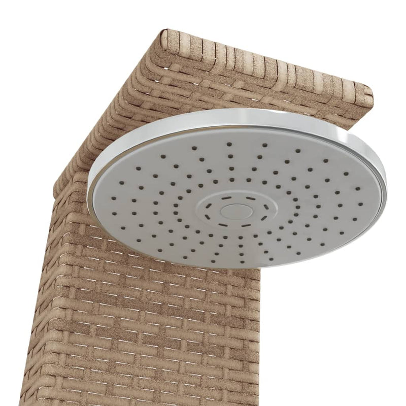 vidaXL bézs polyrattan és akácfa kültéri zuhanyzó 55 x 60 x 224 cm